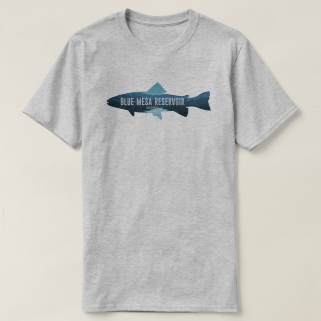 Blue Mesa Reservoir Colorado Fish T-Shirt (Design Front)