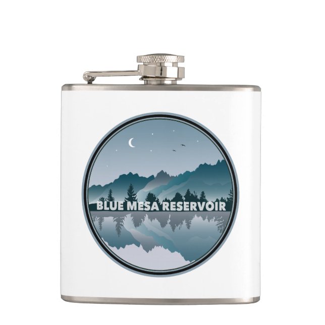 Blue Mesa Reservoir Colorado Reflection Hip Flask (Front)