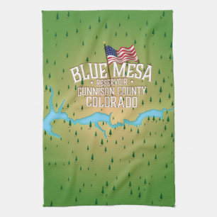 Blue Mesa Reservoir, Gunnison,Gunnison County Map Kitchen Towel