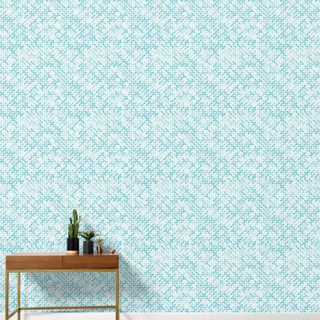 Blue metaball pattern wallpaper (Hallway)