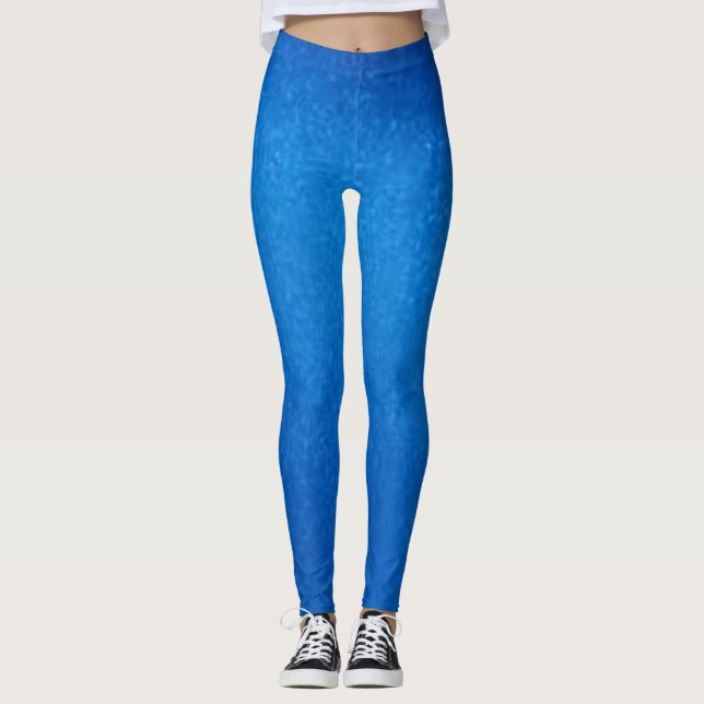 BLUE METAL FLAKE  LEGGINGS (Front)