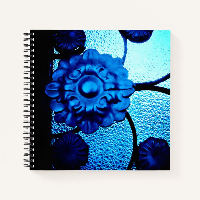 Blue Metal Flower Notebook (Front)