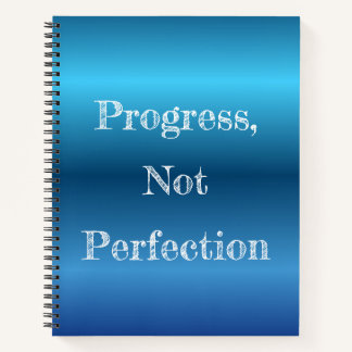 Blue Metal Gradient Motivational Personalized Notebook