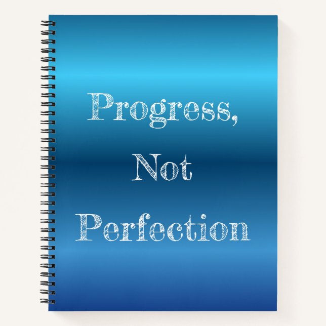 Blue Metal Gradient Motivational Personalized Notebook (Front)