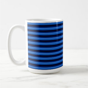 Blue Metal Horizontal Bars Coffee Mug