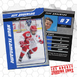 Blue Metal Ice Hockey Trading Card<br><div class="desc">Parents of young ice hockey players can now proudly celebrate their children's on-ice achievements with these customizable blue metal ice hockey cards. Whether you're marking a special ice hockey birthday or looking for unique team gifts, these personalized sports cards are perfect for capturing your child's moments in the sport. You...</div>