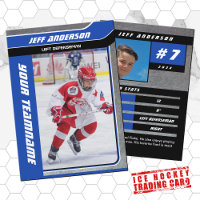 Blue Metal Ice Hockey Trading Card