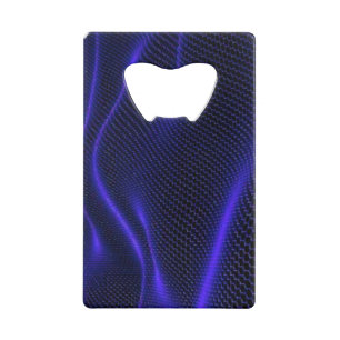 Blue Metal Mesh looking Bottle Opener Credit Card Bottle Opener