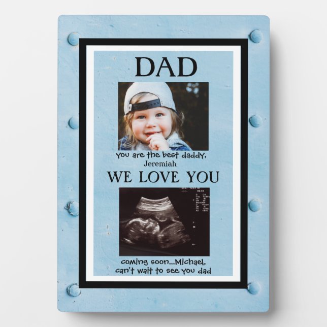 Blue Metal Stud Background Ultrasound 2 Photo Plaque (Front)