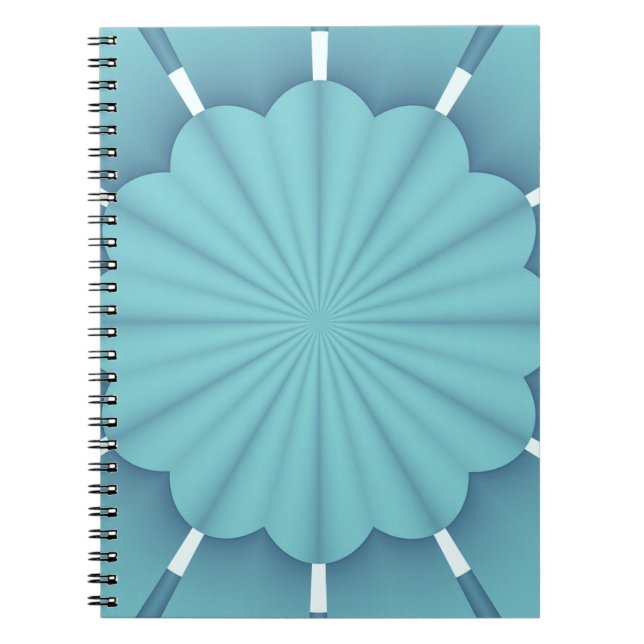 Blue Metallic Abstract Flower Notebook (Front)