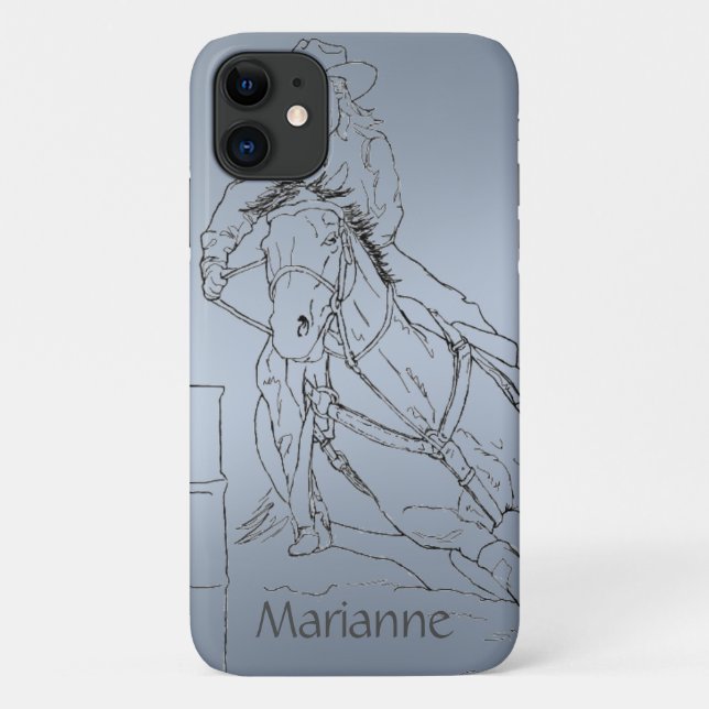 Blue Metallic Barrel Racer II Case-Mate iPhone Case (Back)