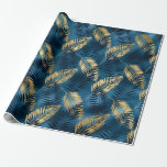 Blue Metallic Elegant Tropical Gift  Wrapping Paper<br><div class="desc">Beautiful faux metallic blue with a tropical fern pattern.  This is a gift wrap for any occasion.  So lovely and chic.  Perfect for all your special gift wrapping.</div>
