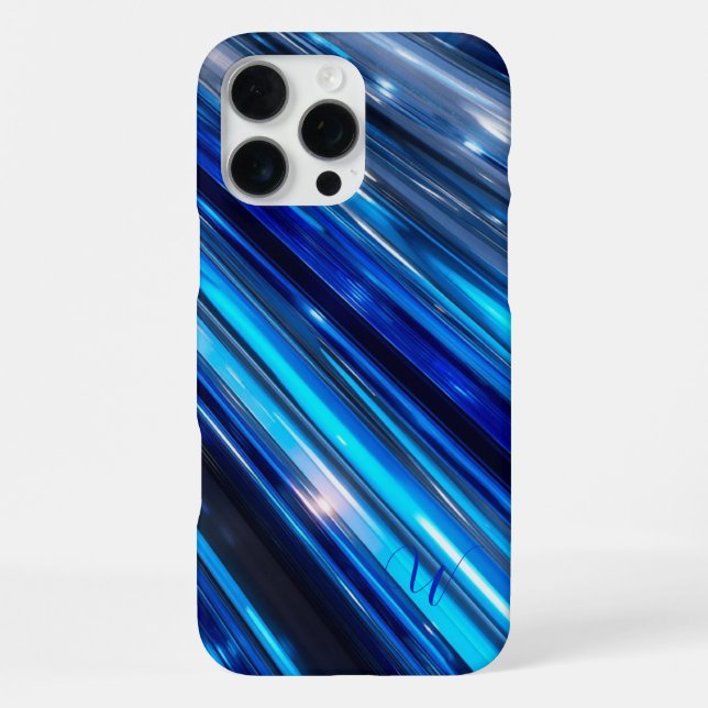 Blue Metallic iphone 16 pro max Case (Back)