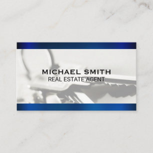 Blue Metallic Keys Background Business Card
