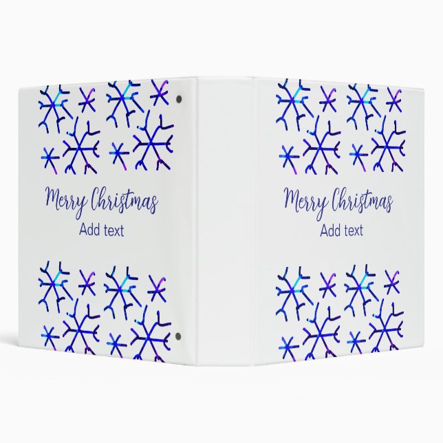 Blue metallic shiny snowflakes Christmas pattern f Binder (Background)