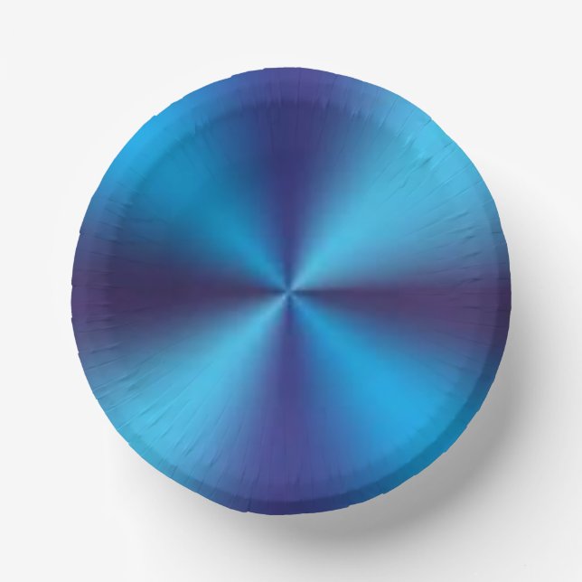 Blue Metallic Texture Design Paper Plate (Front)