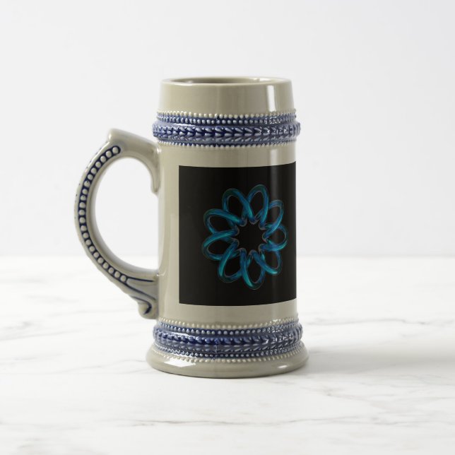 Blue Metallic Torus Knot Beer Stein (Left)