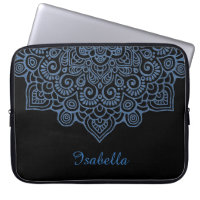 blue metallic vintage Intricate Lace Mandala white
