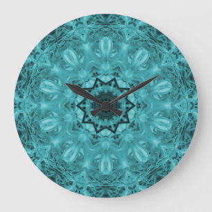 Blue Metaphysical Abstract Art Round Wall Clock