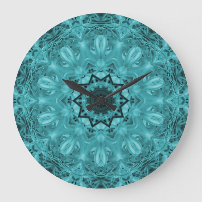 Blue Metaphysical Abstract Art Round Wall Clock (Front)