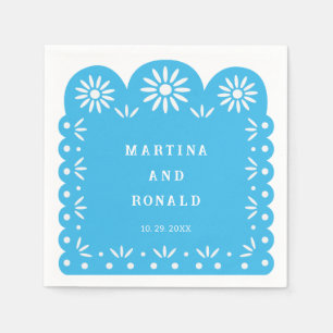 Blue MEXICAN PAPEL PICADO Napkin