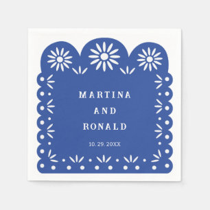 Blue MEXICAN PAPEL PICADO Napkin