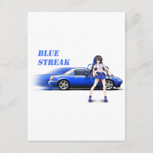 Blue Miata - with anime girl Postcard