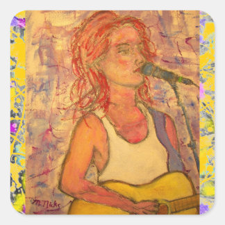 blue microphone songstress drip up close square sticker