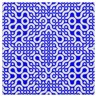 Blue Mid-Century Modern Print Fabric