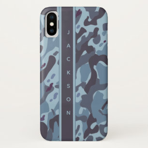 Blue military camouflage pattern with name Case-Mate iPhone case