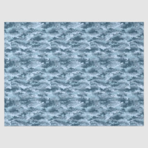 Blue military pixelated camouflage pattern tissue paper