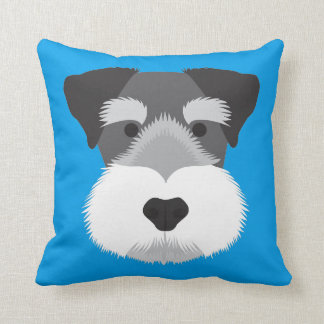 Blue Miniature Schnauzer Throw Pillow
