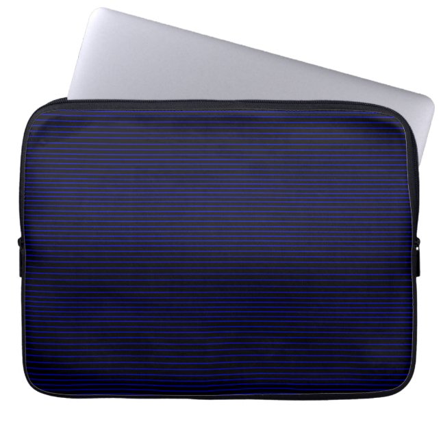 Blue minimal lines laptop sleeve (Front)