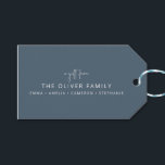 Blue Minimal Personalized A Gift From Family Name Tags<br><div class="desc">Minimalist Personalized A Gift From Family Name Gift Tags in Dark Blue</div>