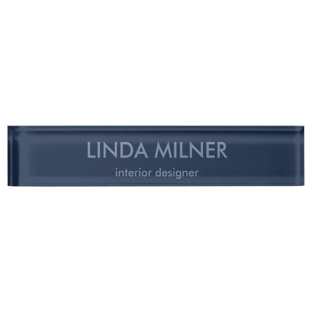 Blue minimal simple business nameplate (Front)