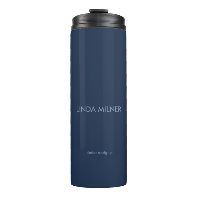 Blue minimal simple business thermal tumbler (Front)