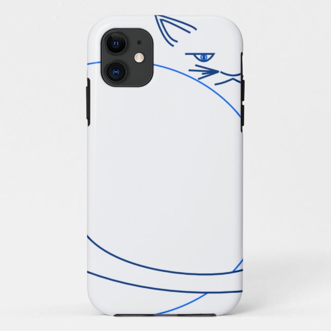 Blue Minimalist Cat (iPhone 5/s) Case-Mate iPhone Case (Back)
