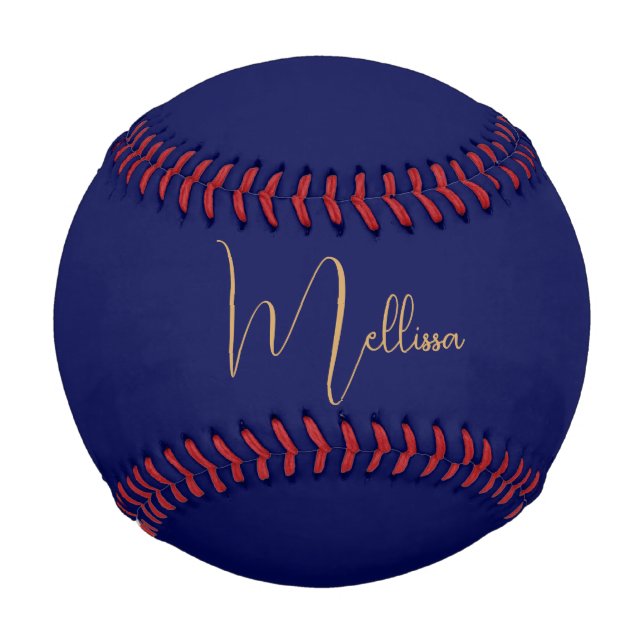 Blue minimalist custom name  baseball (Front)