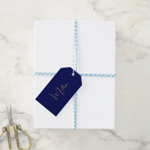 Blue minimalist custom name  gift tags