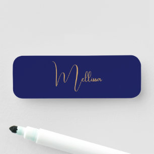Blue minimalist custom name tag