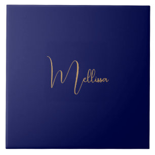 Blue minimalist custom name  tile