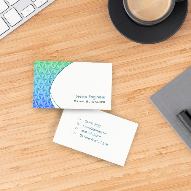 Blue Minimalist Modern Geometric Business Card (Creator Uploaded)