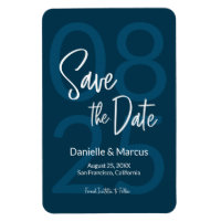 Blue Minimalist Save the Date Typography