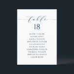 Blue Minimalist Script Seating Plan Table Number<br><div class="desc">This is a customizable table number seating plan. It features a navy blue whimsical script and classic typography. Personalize by adding your own details. This minimalist table seating plan is perfect for weddings,  baby showers,  bridal showers,  birthdays,  and so much more.</div>