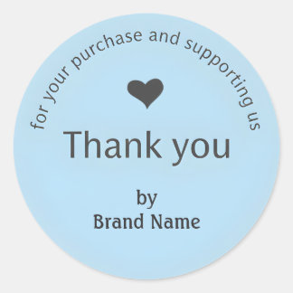 Blue Minimalist Thank You Business Sticker