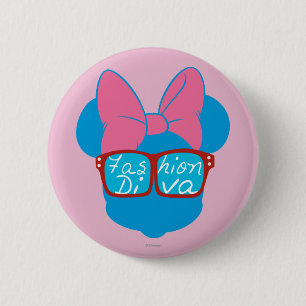 Blue Minnie   Diva Red Sunglasses 2 Inch Round Button