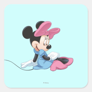 Blue Minnie   Sitting Square Sticker