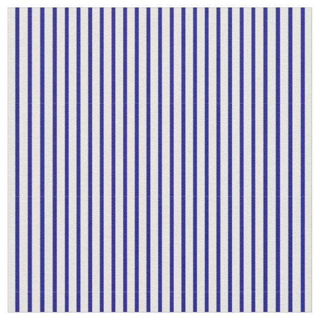 Blue & Mint Cream Pattern of Stripes Fabric (Close Up)