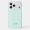 Blue Mint  Stripe Vintage Tiny Initials Monogram