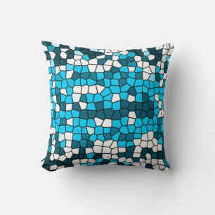 Blue Mirage Mosaic Throw Pillow